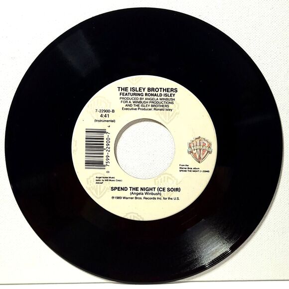 Isley Brothers 45 Spend The Night / Instrumental on Warner Bros. M- Soul - Picture 2 of 2